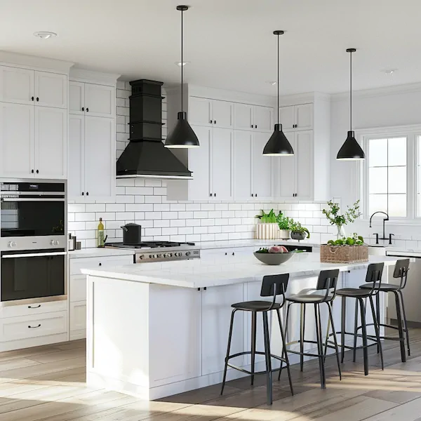 Modern Contemporary with White Shaker Kitchen Cabinet